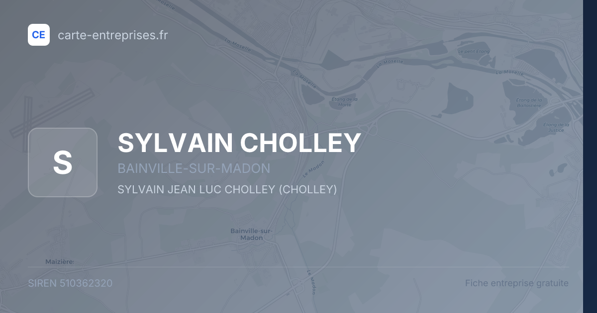 SYLVAIN CHOLLEY — 510362320 — fiche entreprise