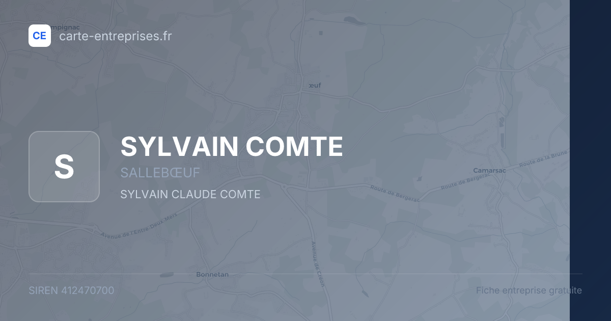 SYLVAIN COMTE — 412470700 — fiche entreprise