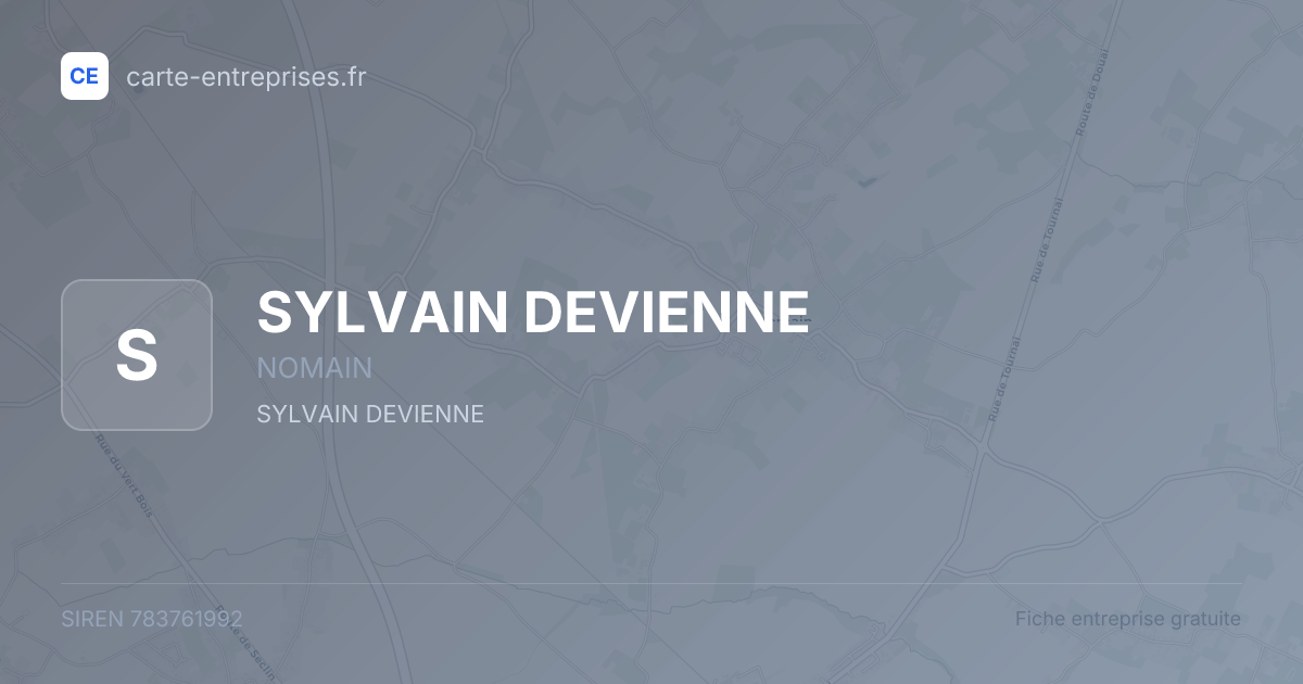 SYLVAIN DEVIENNE — 783761992 — fiche entreprise