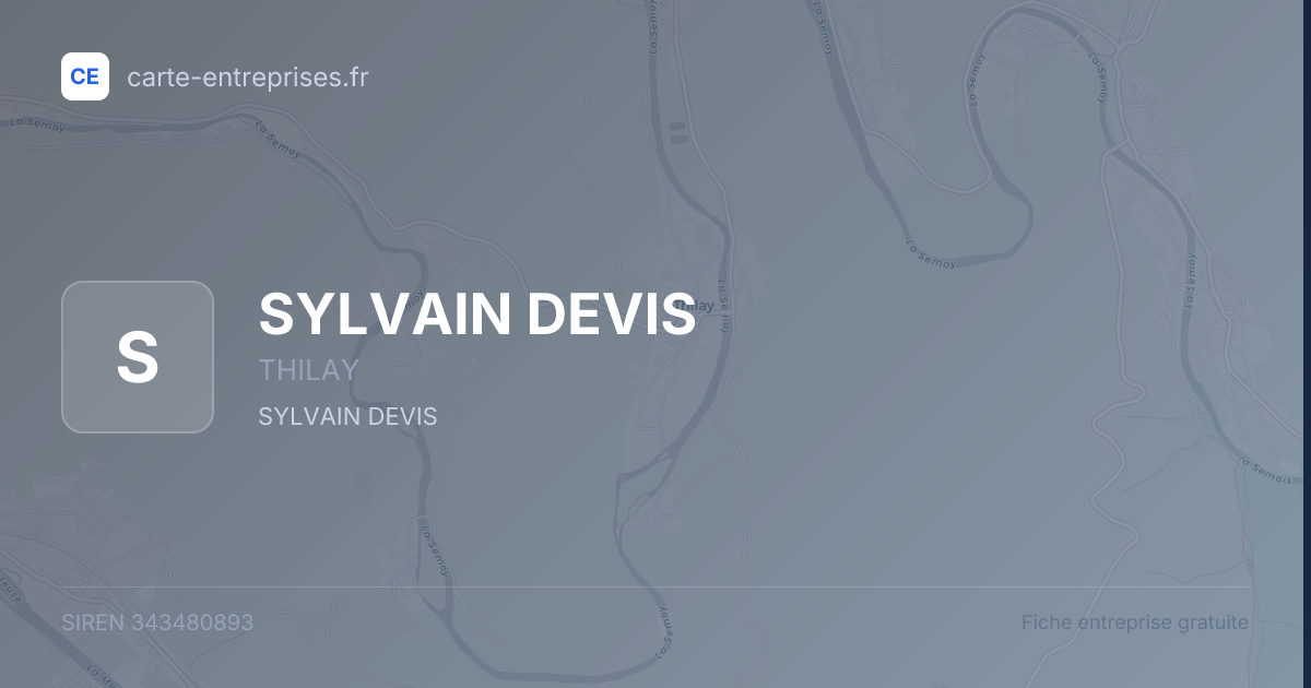 SYLVAIN DEVIS — 343480893 — fiche entreprise