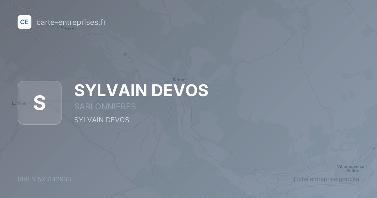 SYLVAIN DEVOS — 523142933 — fiche entreprise