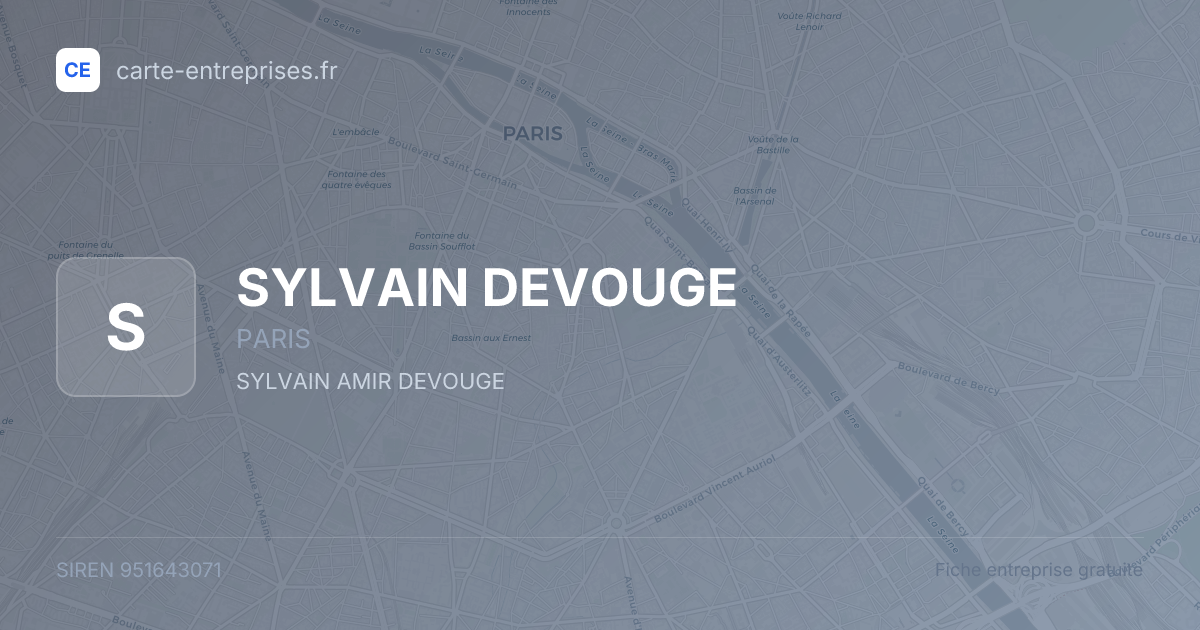 SYLVAIN DEVOUGE — 951643071 — fiche entreprise