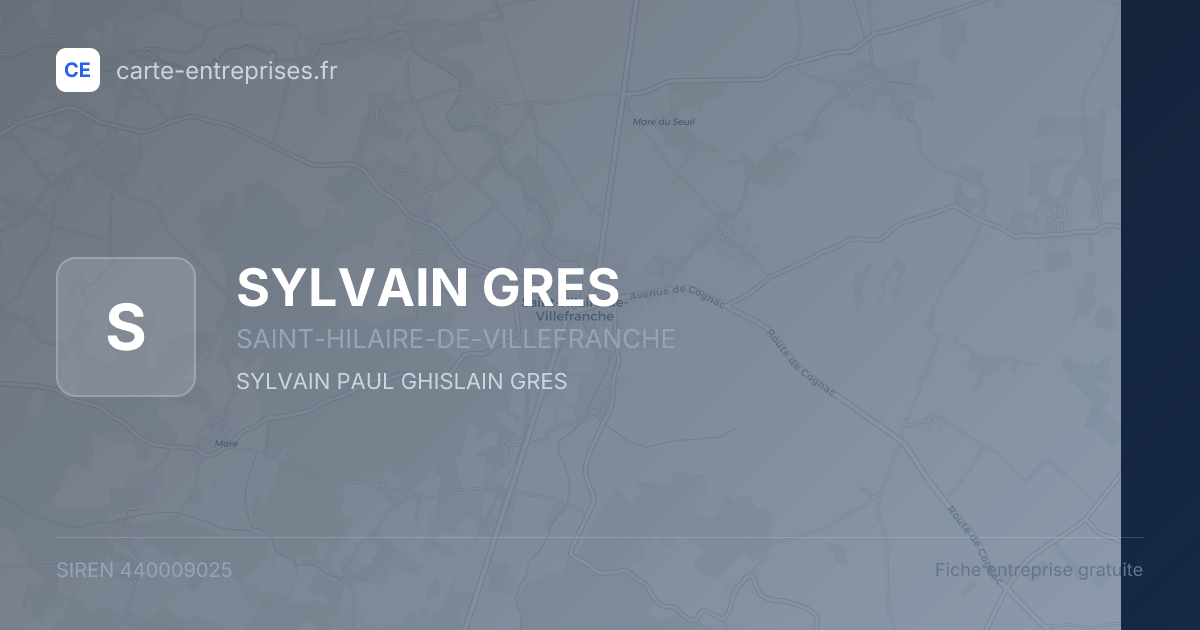 SYLVAIN GRES — 440009025 — fiche entreprise
