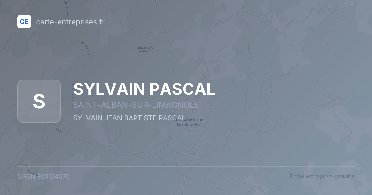 SYLVAIN PASCAL — 985134576 — fiche entreprise