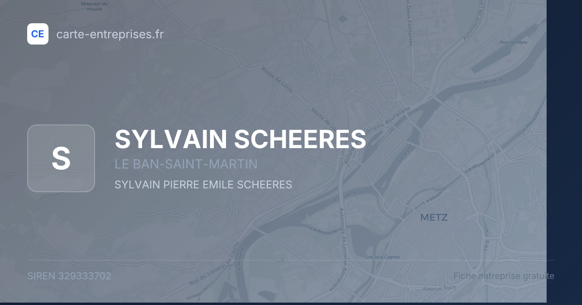 SYLVAIN SCHEERES — 329333702 — fiche entreprise