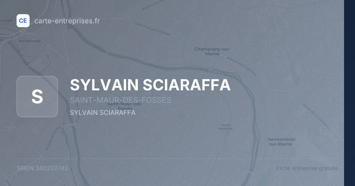 SYLVAIN SCIARAFFA — 340232743 — fiche entreprise