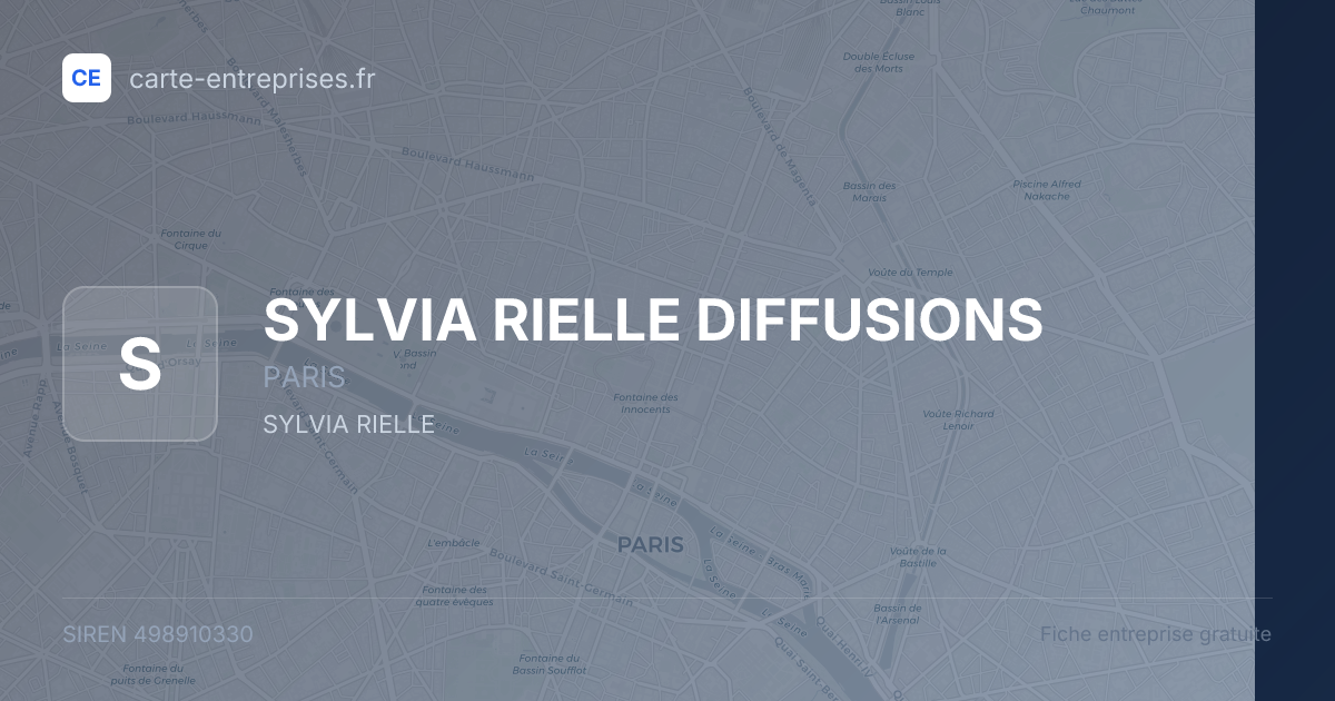 SYLVIA RIELLE DIFFUSIONS — 498910330 — fiche entreprise