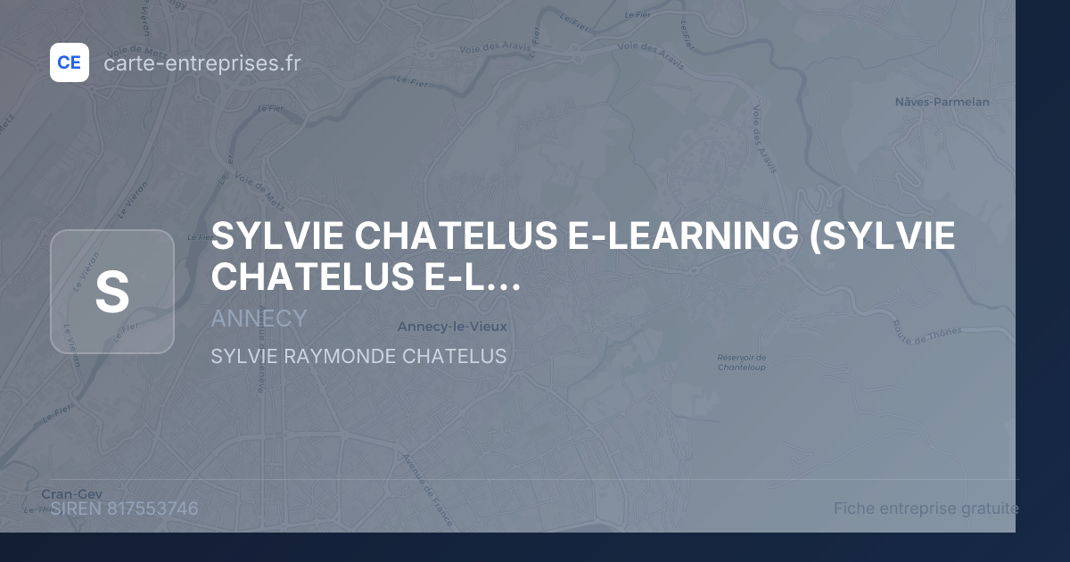 SYLVIE CHATELUS E-LEARNING — 817553746 — fiche entreprise