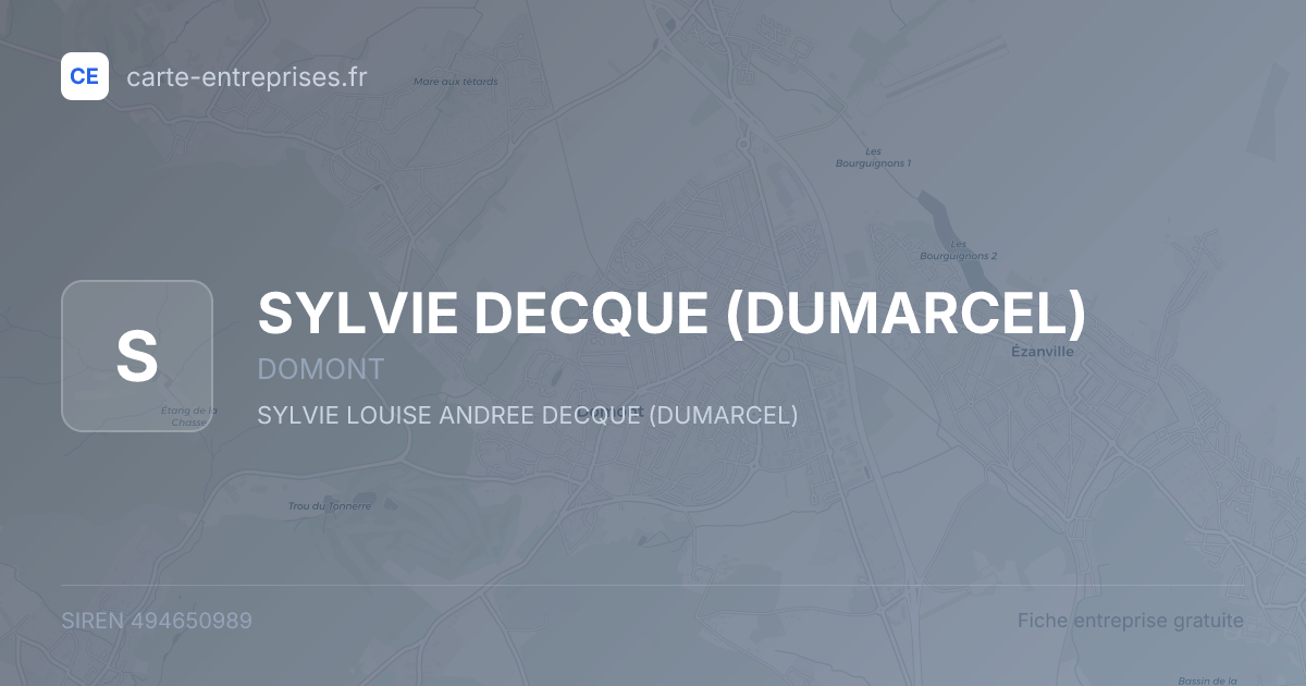 SYLVIE DECQUE (DUMARCEL) — 494650989 — fiche entreprise
