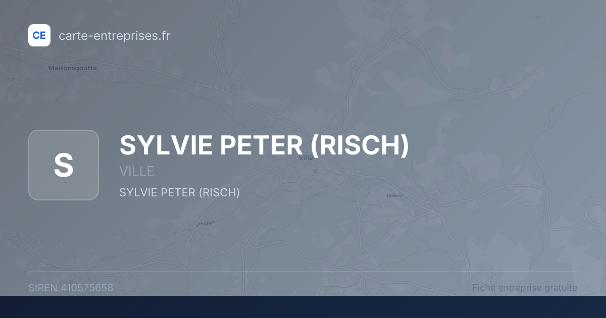 SYLVIE PETER (RISCH) — 410575658 — fiche entreprise
