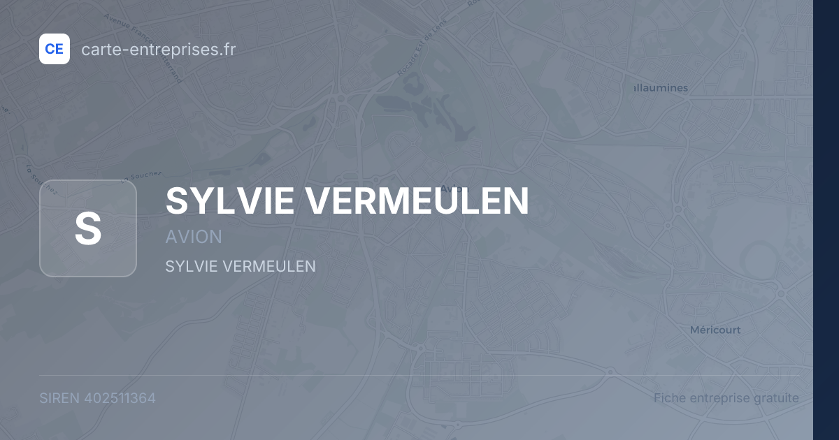 SYLVIE VERMEULEN — 402511364 — fiche entreprise