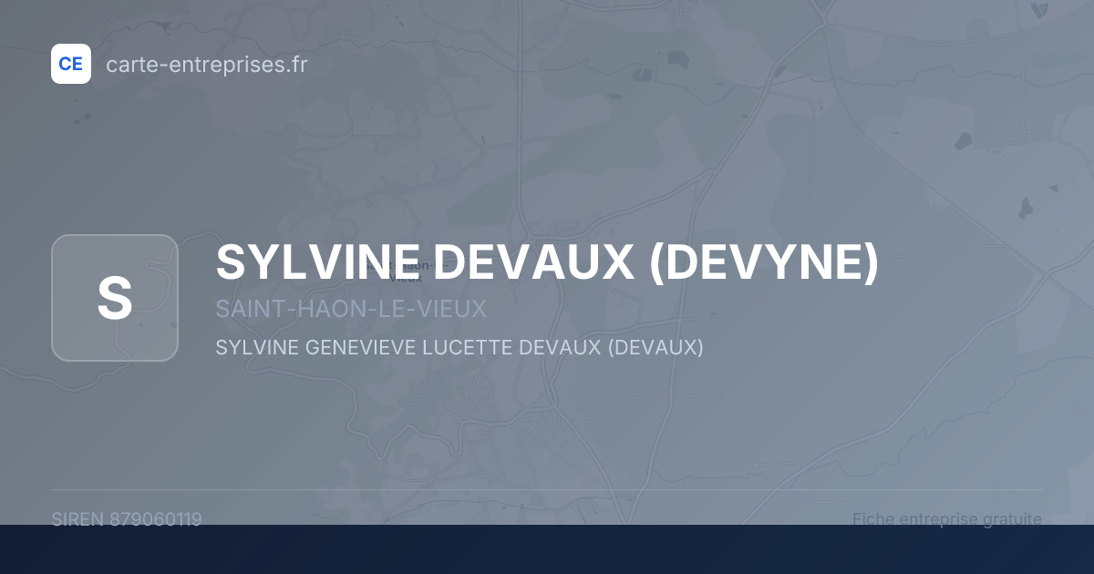 SYLVINE DEVAUX (DEVYNE) — 879060119 — fiche entreprise