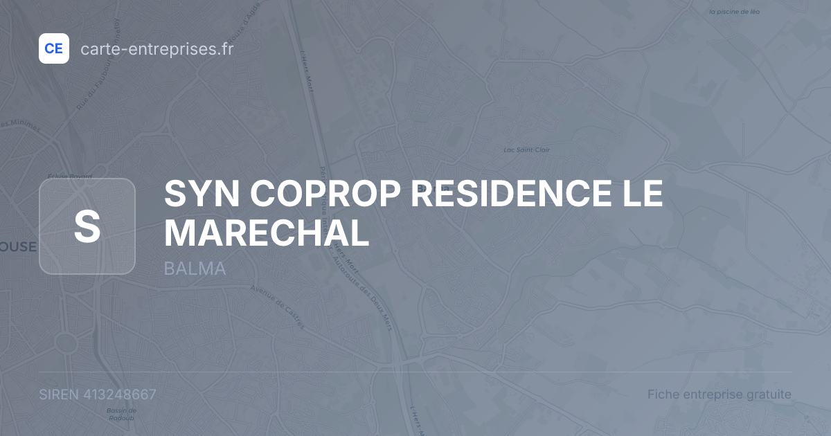 SYN COPROP RESIDENCE  LE MARECHAL — 413248667 — fiche entreprise