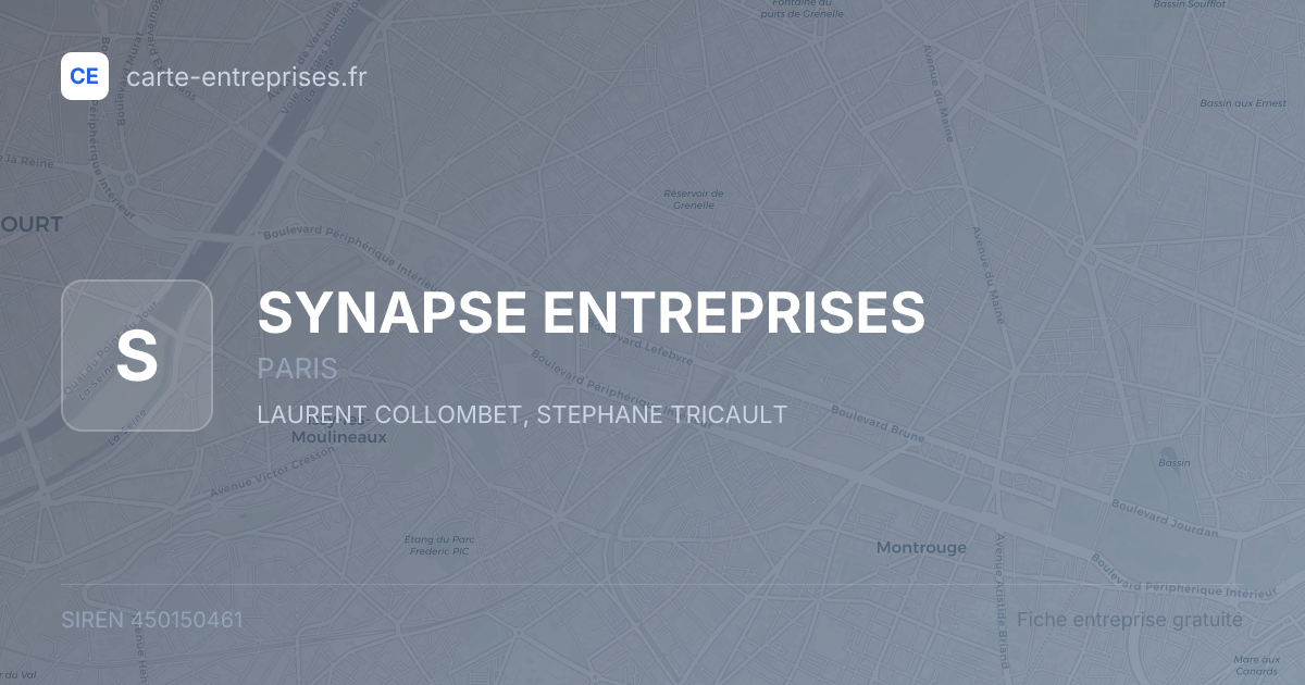 SYNAPSE ENTREPRISES — 450150461 — fiche entreprise