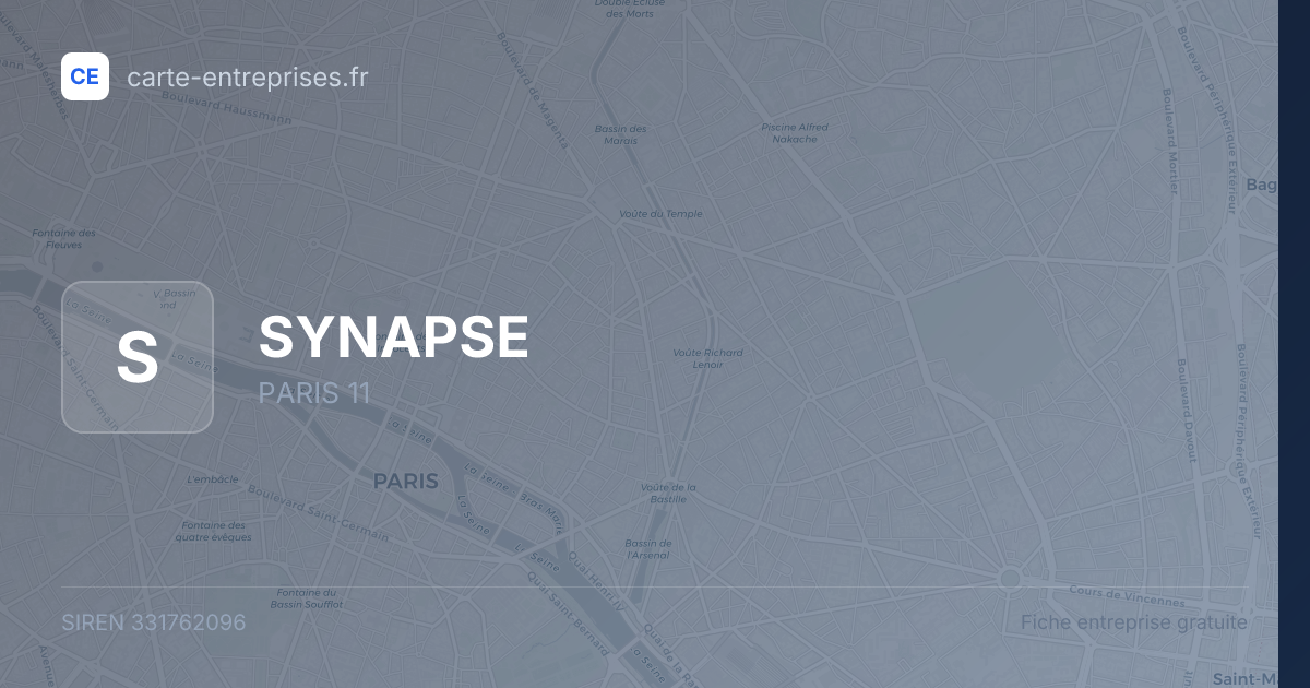 SYNAPSE — 331762096 — fiche entreprise