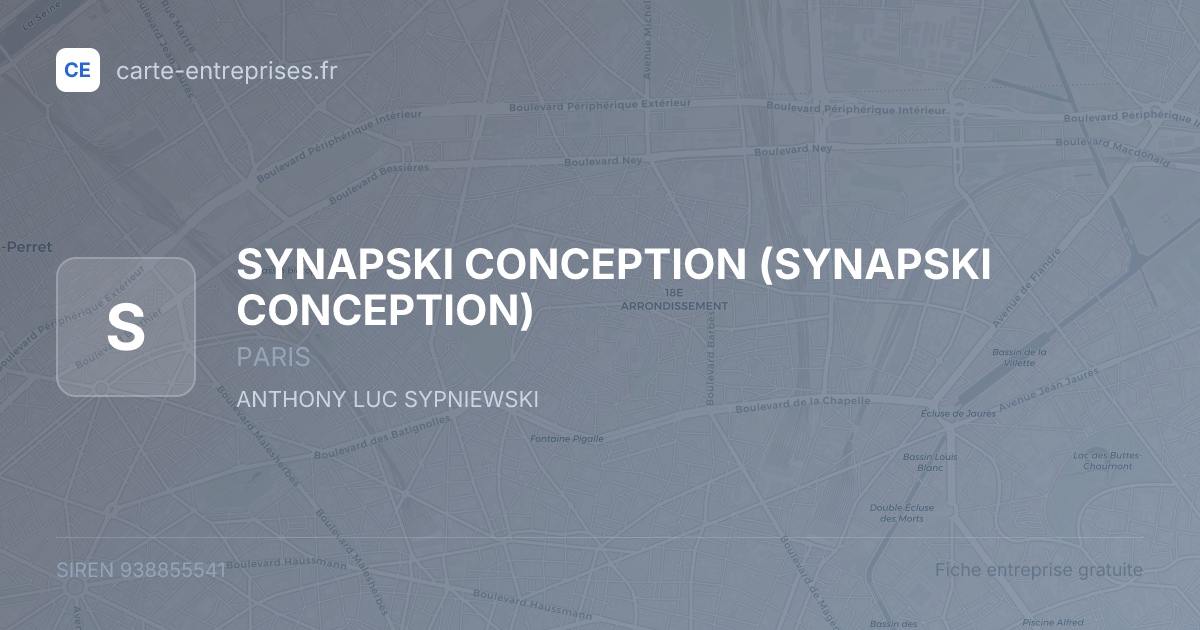 SYNAPSKI CONCEPTION — 938855541 — fiche entreprise