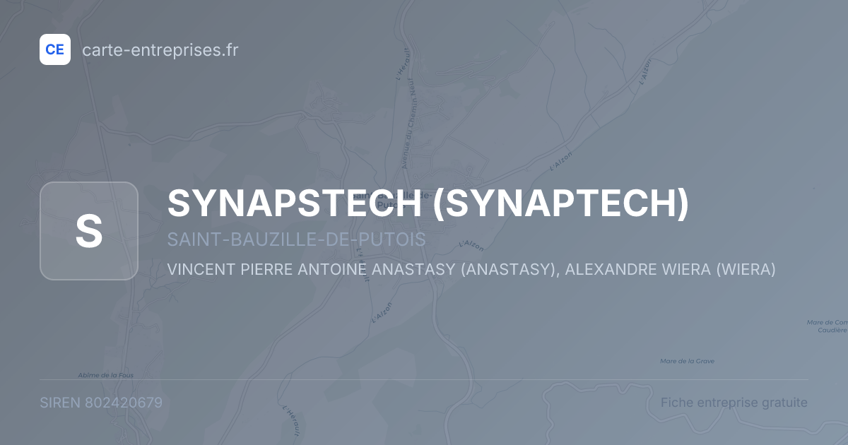 SYNAPSTECH (SYNAPTECH) — 802420679 — fiche entreprise