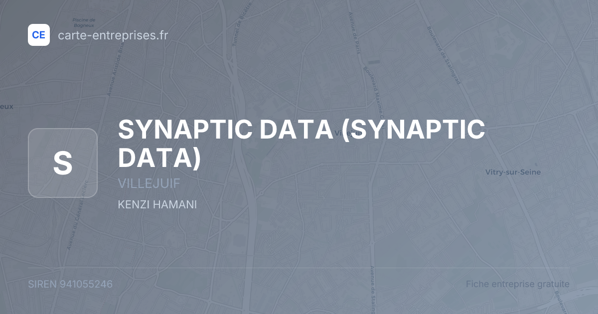 SYNAPTIC DATA — 941055246 — fiche entreprise