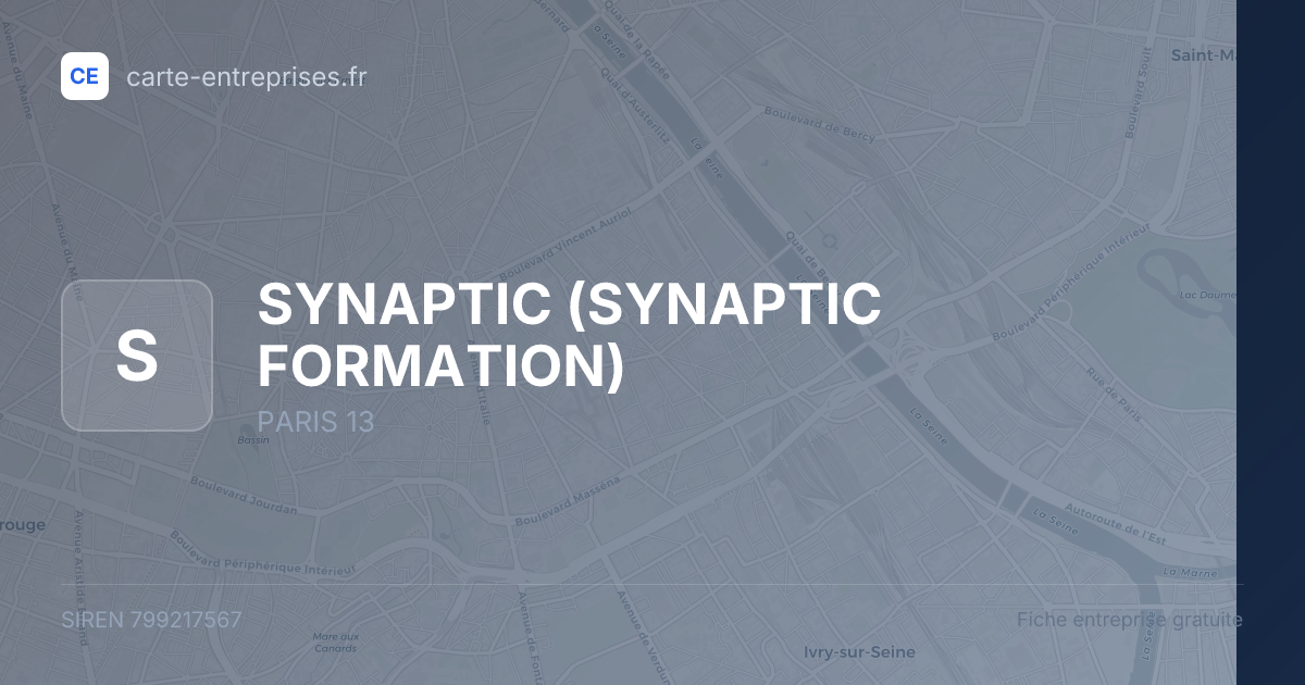 SYNAPTIC (SYNAPTIC FORMATION) — 799217567 — fiche entreprise