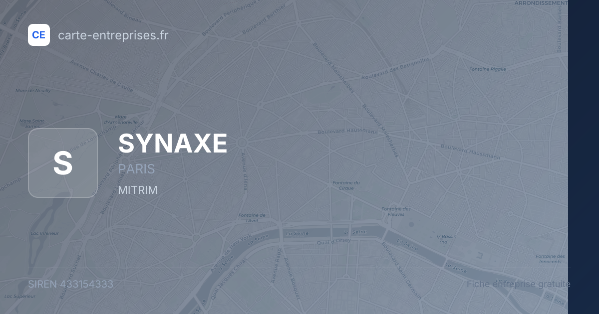SYNAXE — 433154333 — fiche entreprise