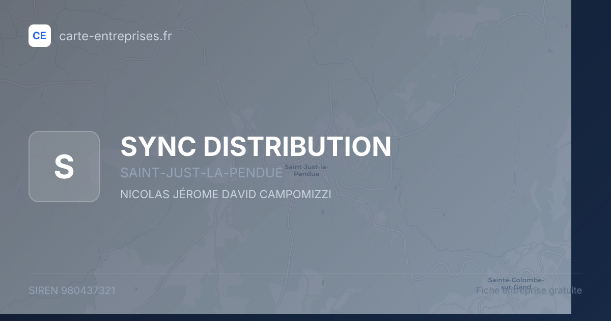 SYNC DISTRIBUTION — 980437321 — fiche entreprise