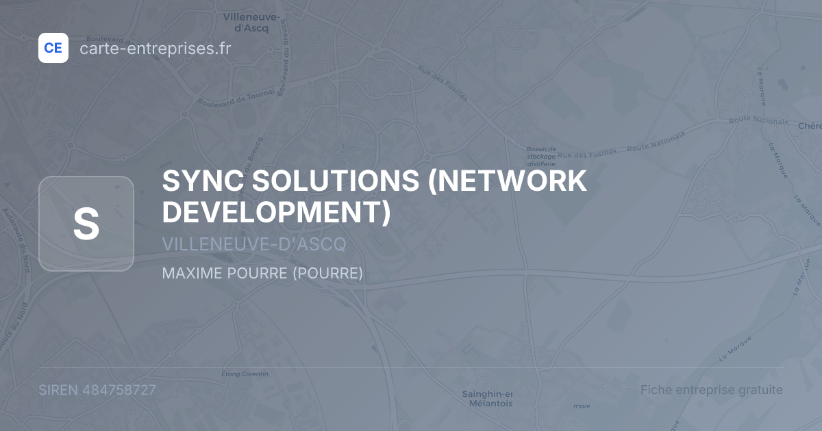 SYNC SOLUTIONS (NETWORK DEVELOPMENT) — 484758727 — fiche entreprise
