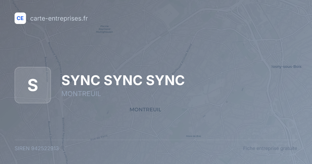 SYNC SYNC SYNC — 942522913 — fiche entreprise