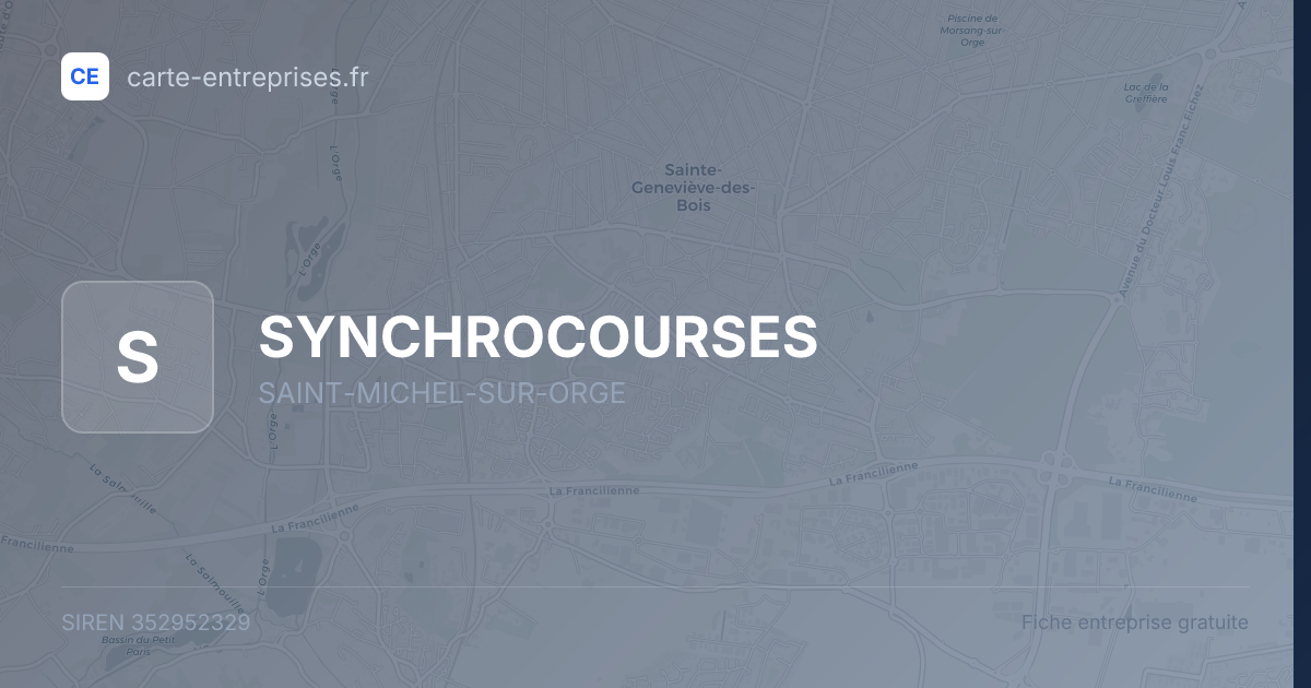 SYNCHROCOURSES — 352952329 — fiche entreprise