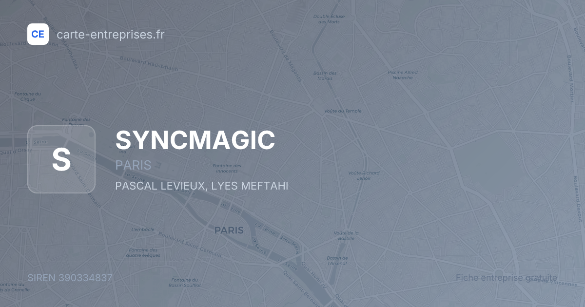 SYNCMAGIC — 390334837 — fiche entreprise
