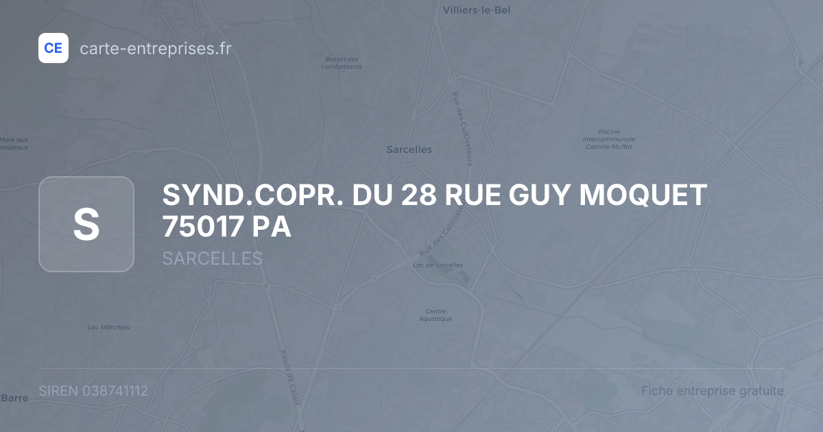 SYND.COPR. DU 28 RUE GUY MOQUET 75017 PA — 038741112 — fiche entreprise