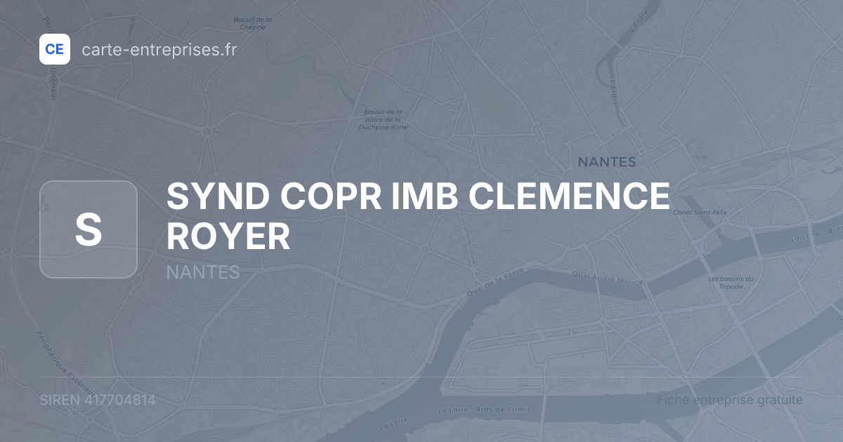 SYND COPR IMB CLEMENCE ROYER — 417704814 — fiche entreprise