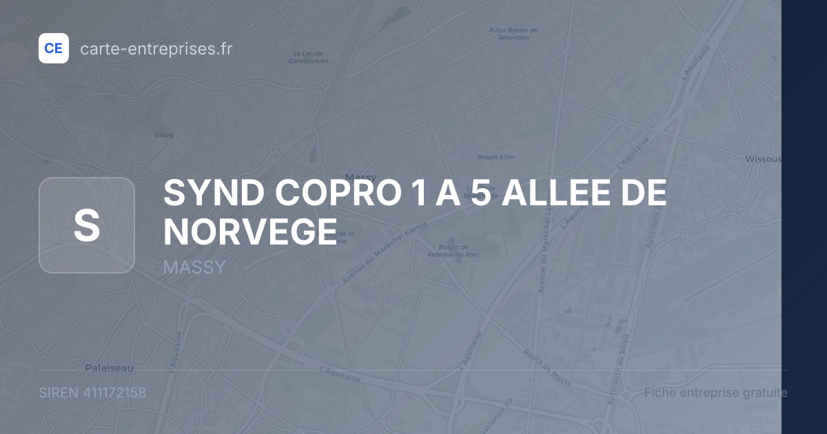 SYND COPRO 1 A 5 ALLEE DE NORVEGE — 411172158 — fiche entreprise