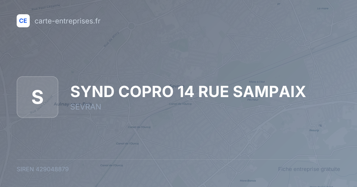 SYND COPRO 14 RUE SAMPAIX — 429048879 — fiche entreprise