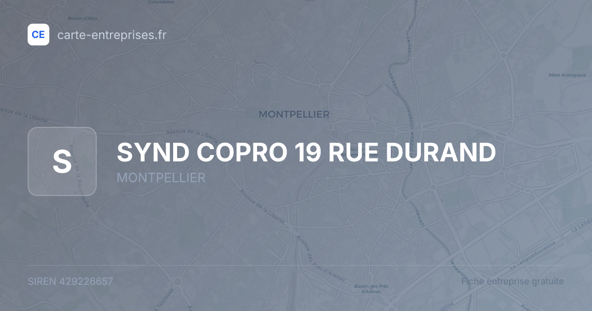 SYND COPRO 19 RUE DURAND — 429226657 — fiche entreprise
