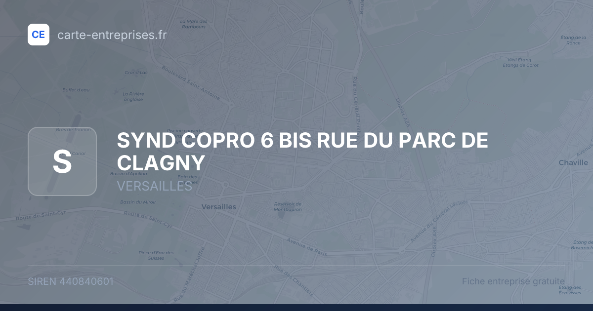 SYND COPRO 6 BIS RUE DU PARC DE CLAGNY — 440840601 — fiche entreprise