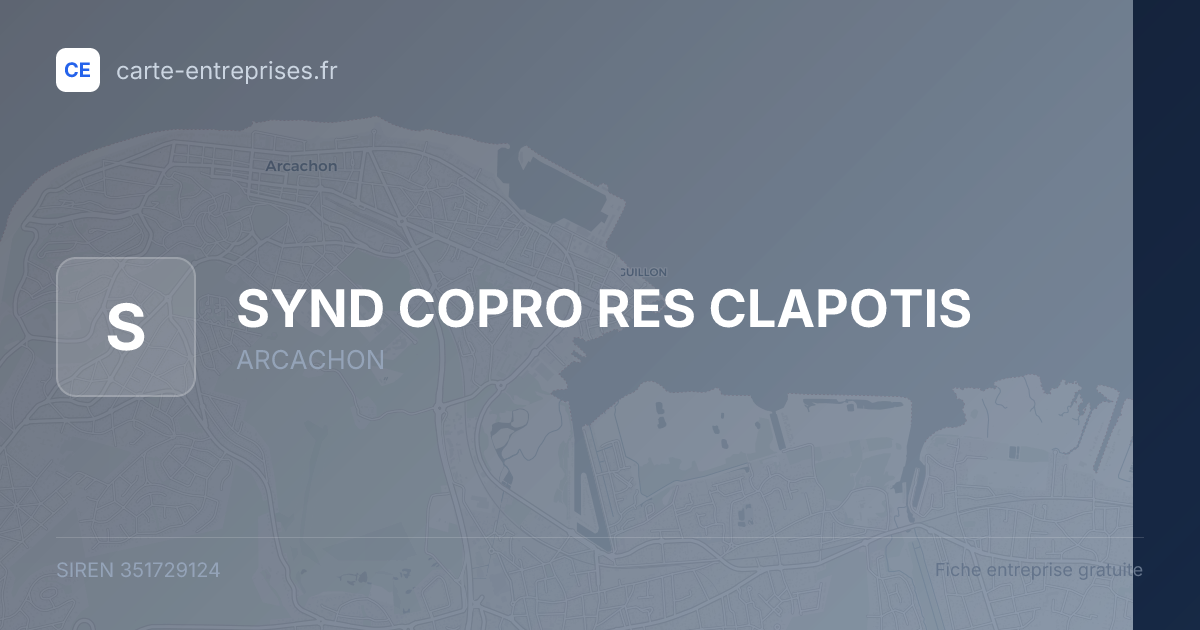 SYND COPRO RES CLAPOTIS — 351729124 — fiche entreprise