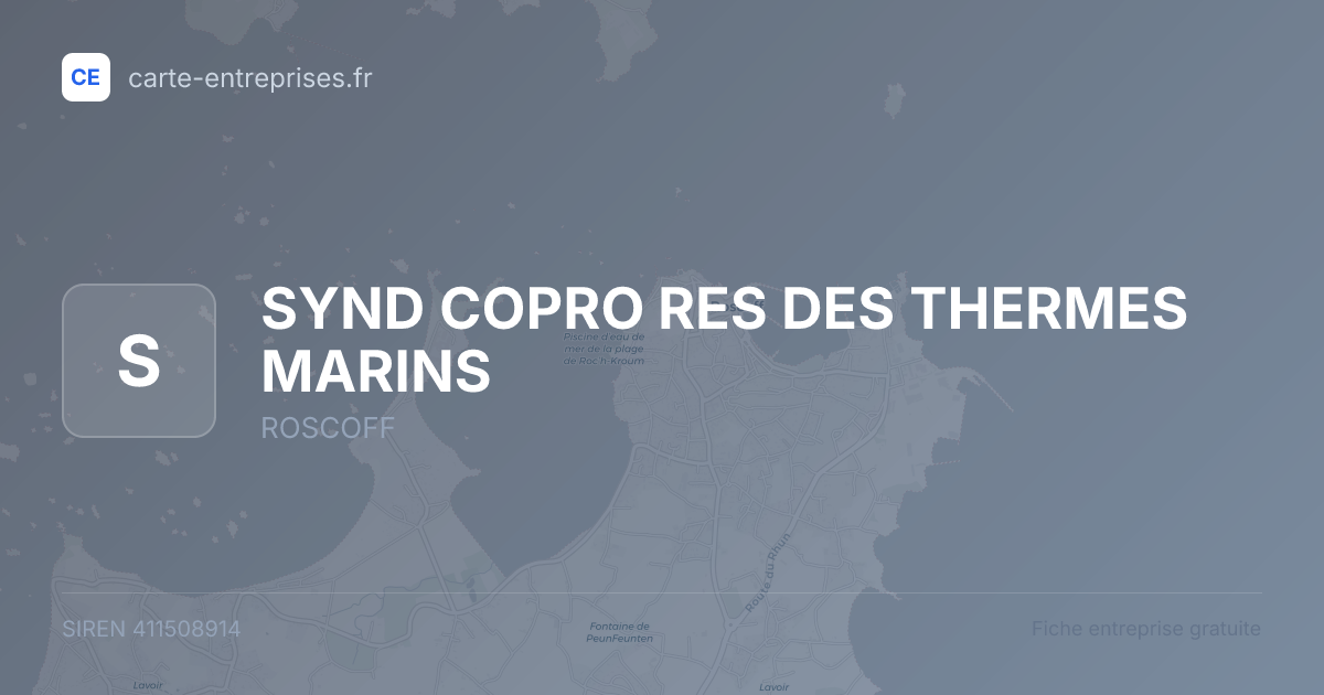 SYND COPRO RES DES THERMES MARINS — 411508914 — fiche entreprise