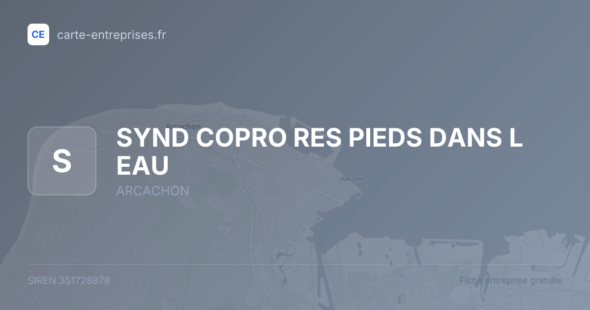 SYND COPRO RES PIEDS DANS L EAU — 351728878 — fiche entreprise