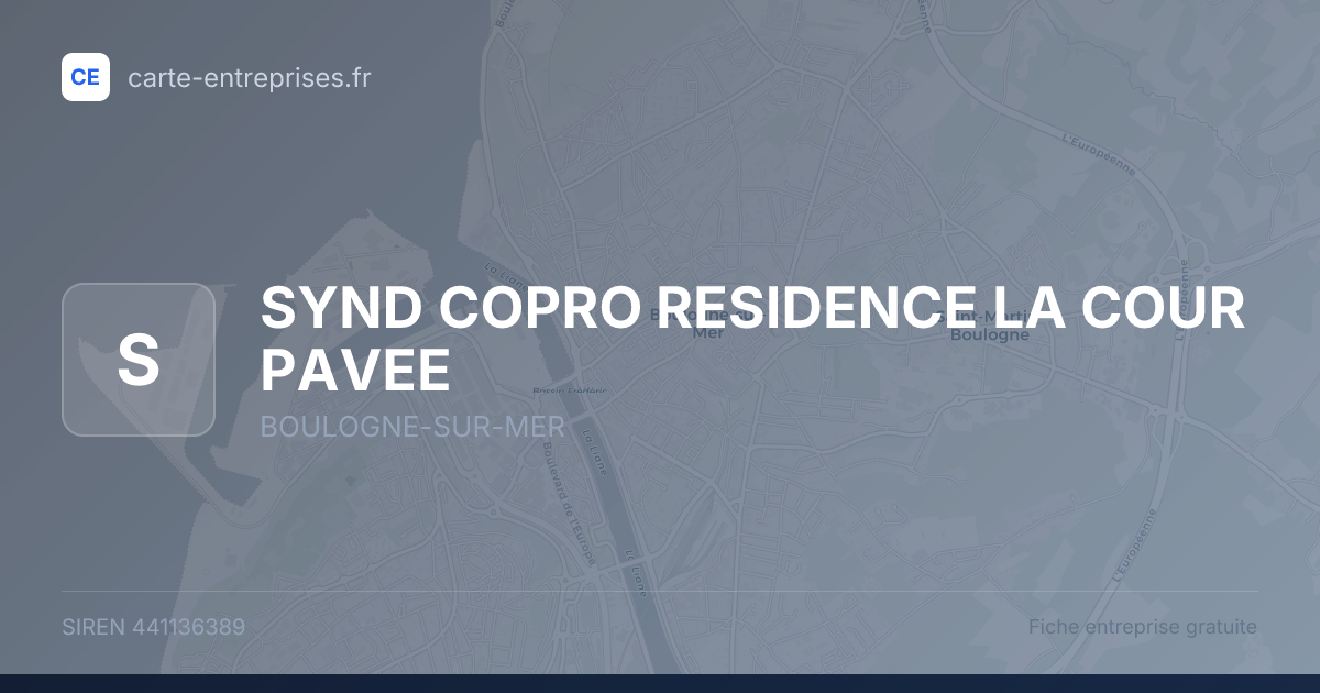 SYND COPRO RESIDENCE LA COUR PAVEE — 441136389 — fiche entreprise