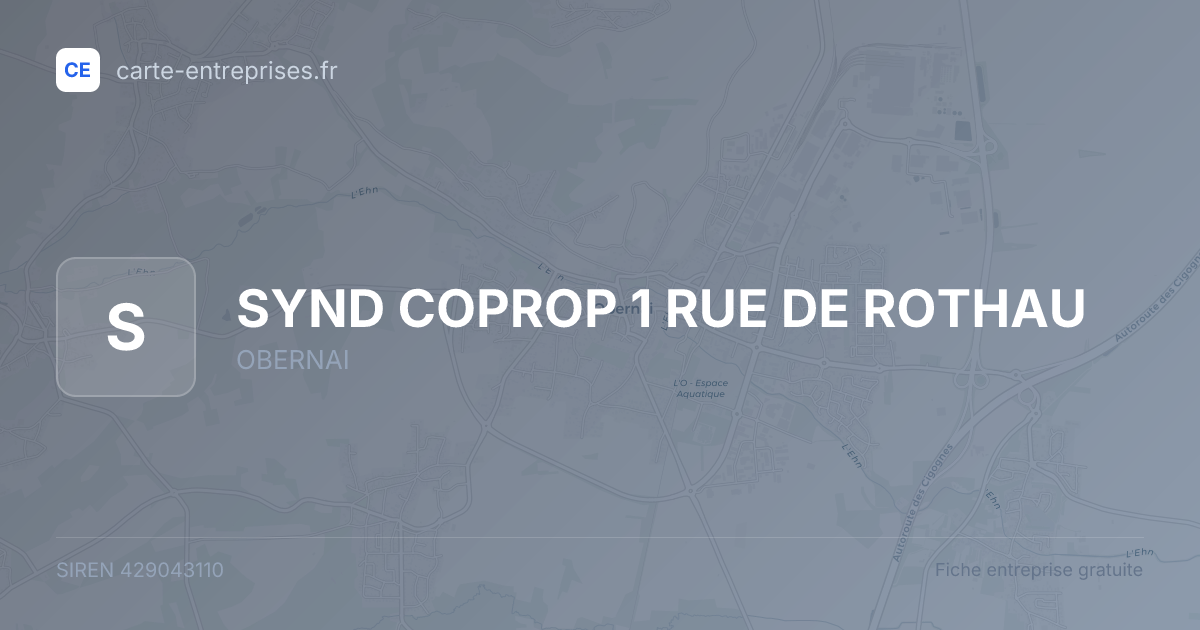 SYND COPROP 1 RUE DE ROTHAU — 429043110 — fiche entreprise