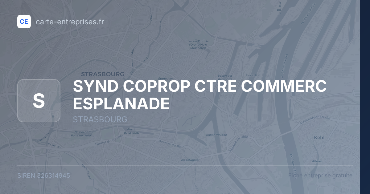 SYND COPROP CTRE COMMERC ESPLANADE — 326314945 — fiche entreprise