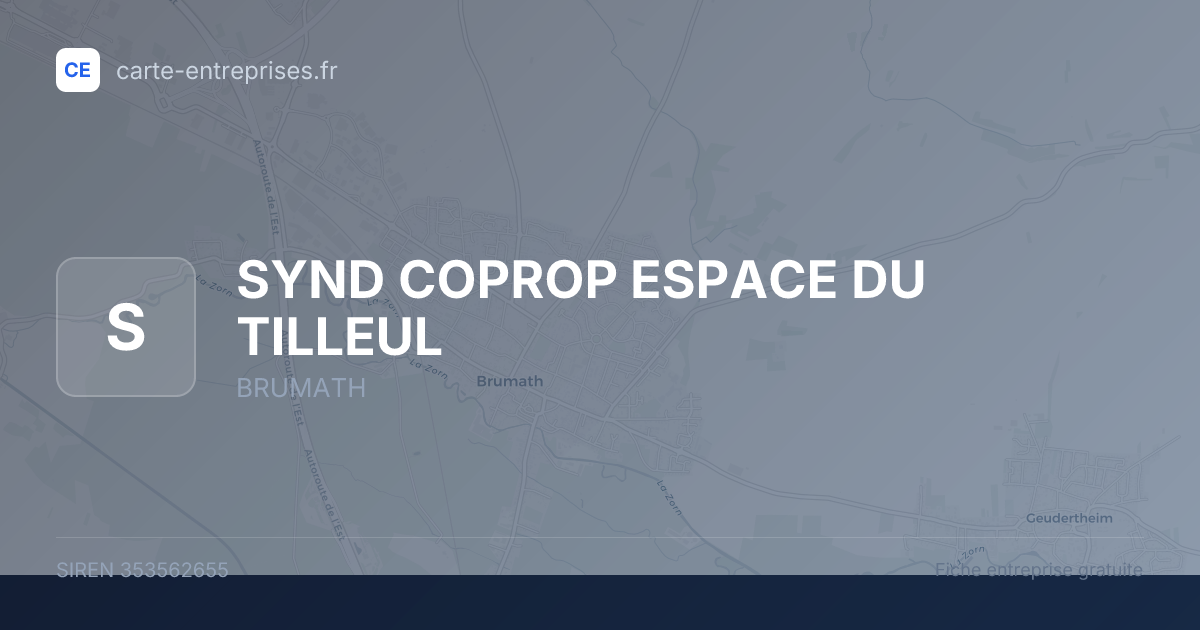 SYND COPROP ESPACE DU TILLEUL — 353562655 — fiche entreprise