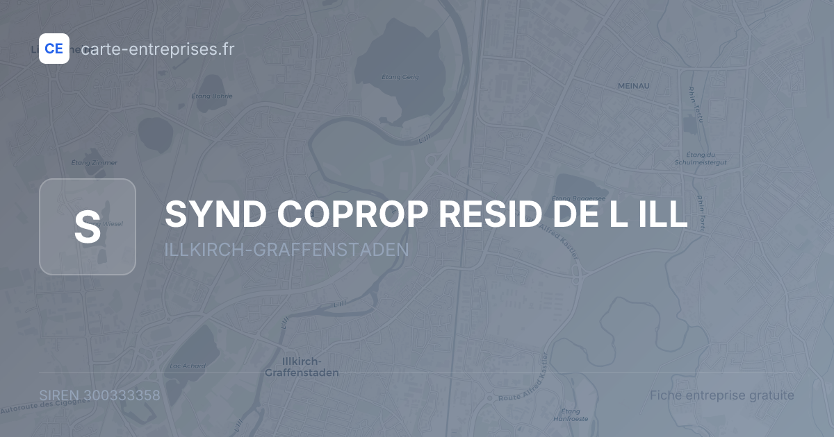 SYND COPROP RESID DE L ILL — 300333358 — fiche entreprise