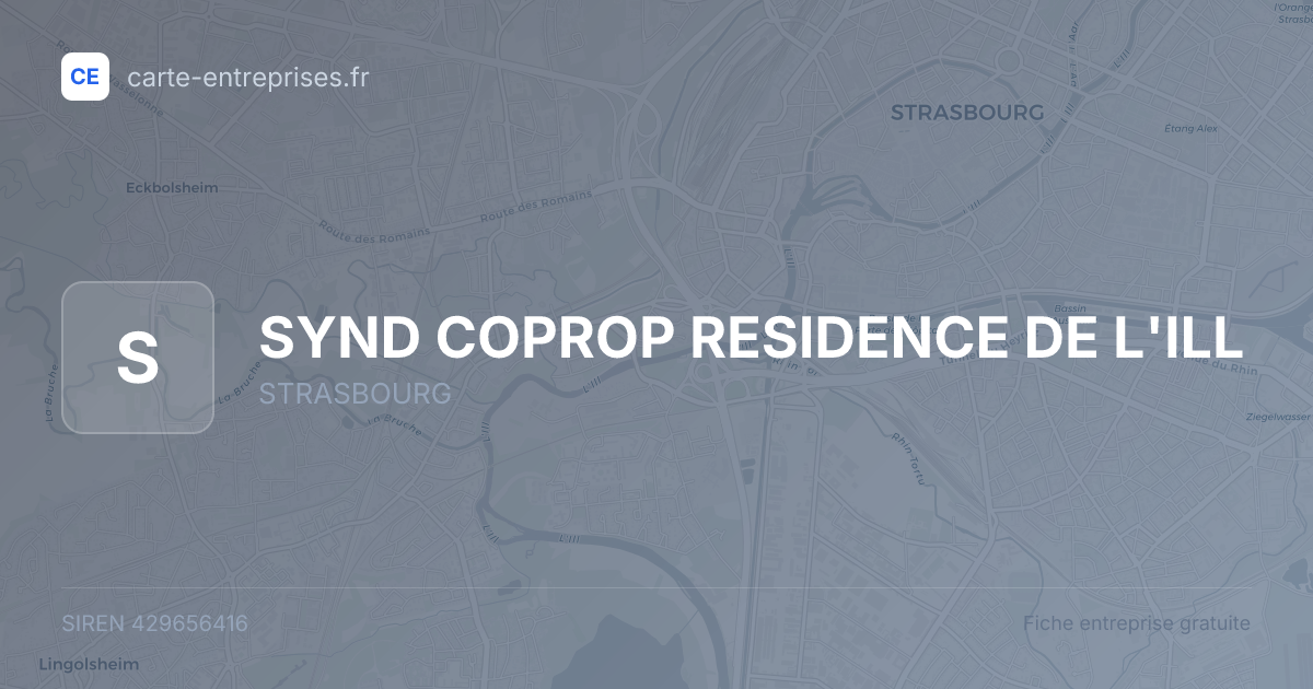 SYND COPROP RESIDENCE DE L'ILL — 429656416 — fiche entreprise
