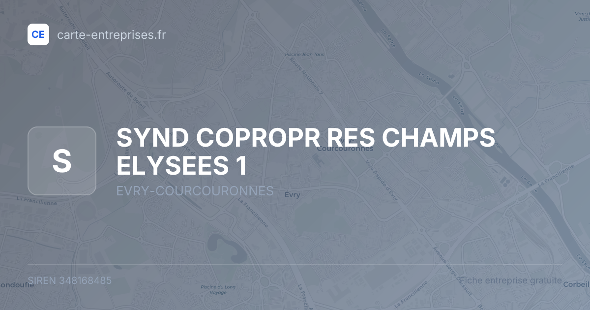 SYND COPROPR RES CHAMPS ELYSEES 1 — 348168485 — fiche entreprise