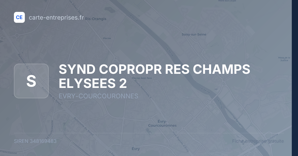SYND COPROPR RES CHAMPS ELYSEES 2 — 348169483 — fiche entreprise