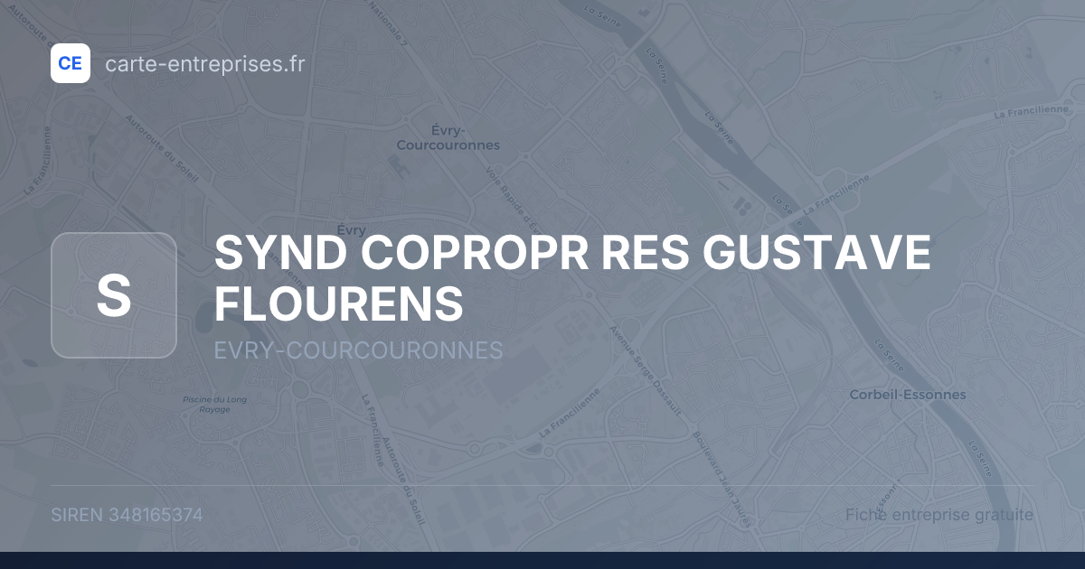 SYND COPROPR RES GUSTAVE FLOURENS — 348165374 — fiche entreprise