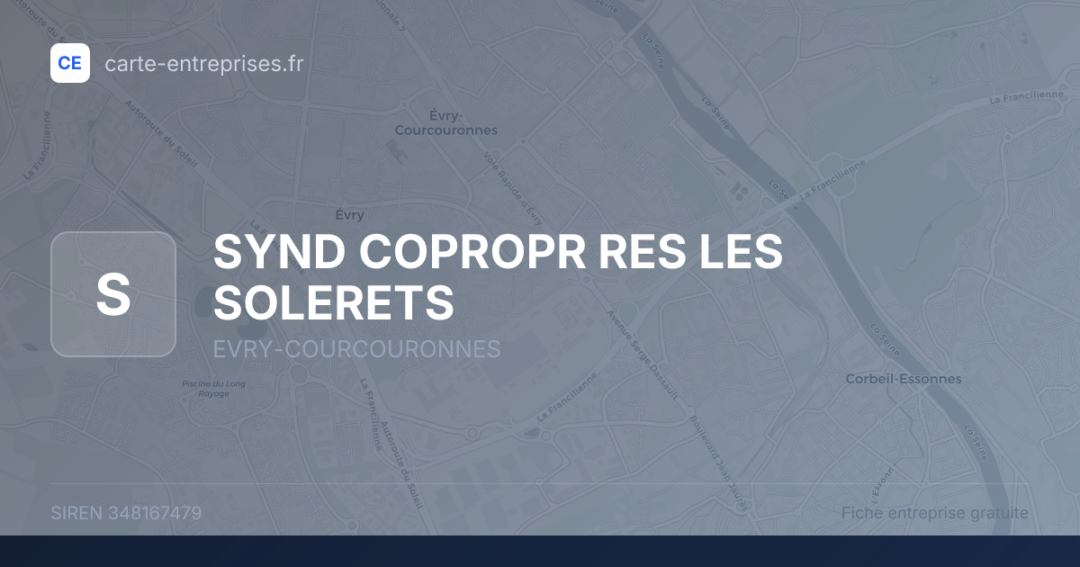 SYND COPROPR RES LES SOLERETS — 348167479 — fiche entreprise