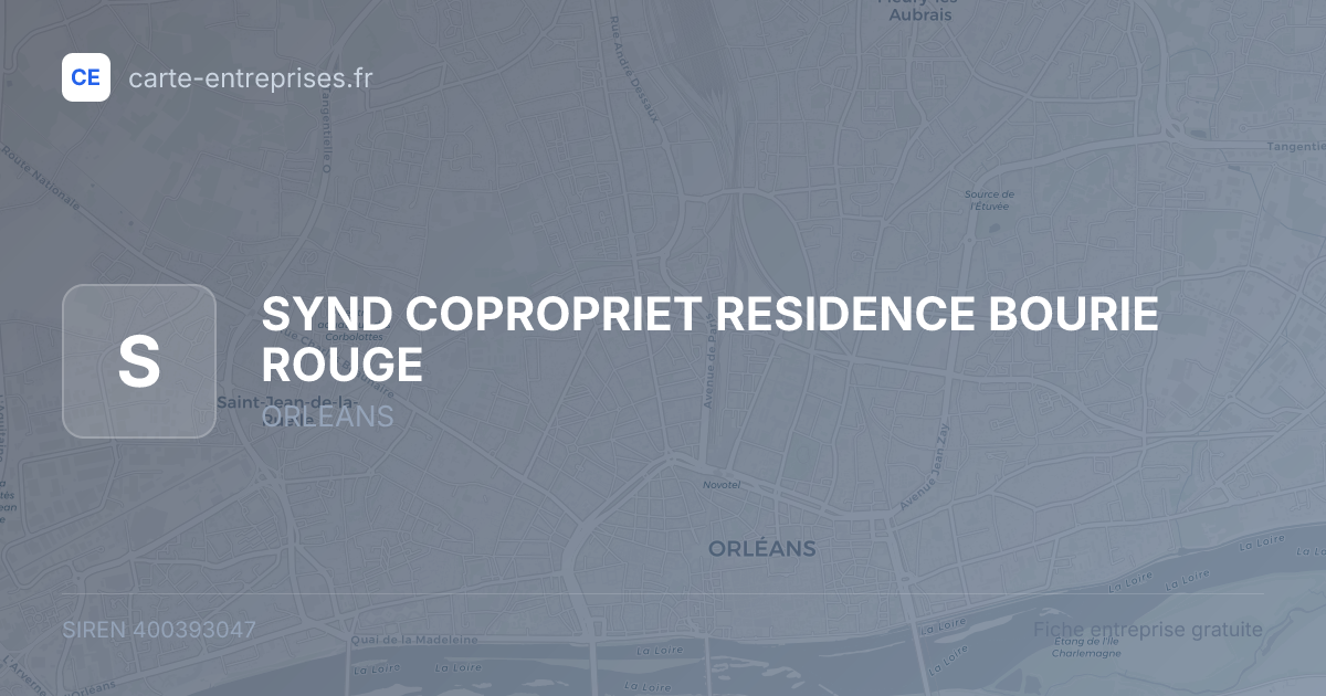 SYND COPROPRIET RESIDENCE BOURIE ROUGE — 400393047 — fiche entreprise