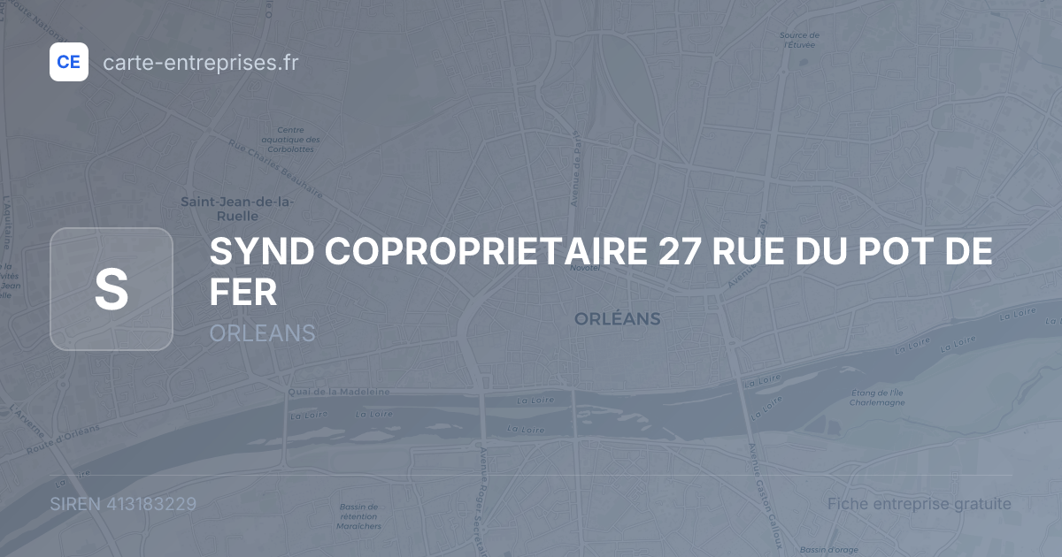 SYND COPROPRIETAIRE 27 RUE DU POT DE FER — 413183229 — fiche entreprise